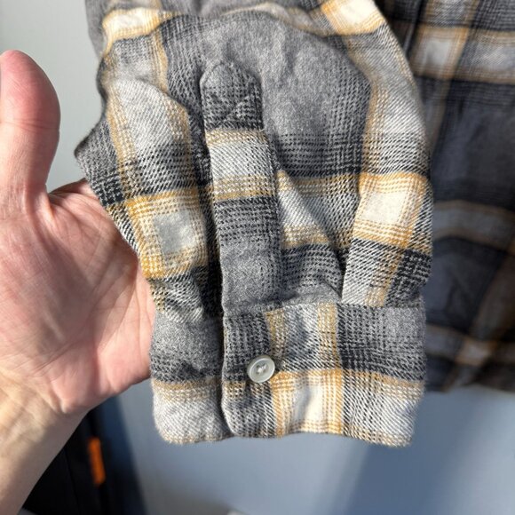 Old Navy 'The Boyfriend Shirt' XXL Gray Plaid Tunic Button Up Flannel Cabincore - Picture 8 of 11